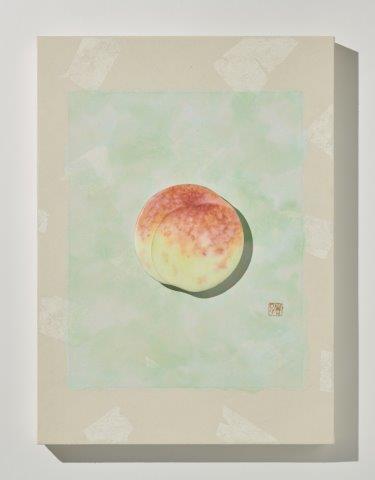 Takako Kikuchi, Peach, 2024, 33.3×24.2cm, Cloisonné enamel, colour on Japanese paper