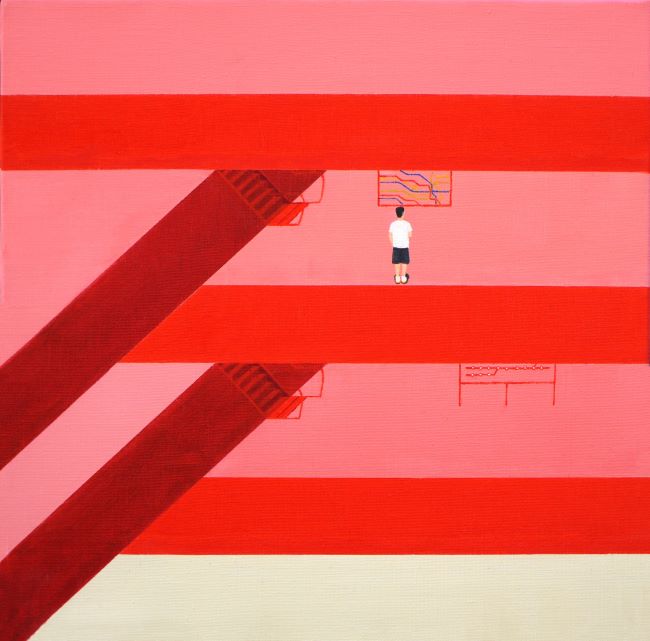 Hanyu Zhang, Metropolis, 2025, 41×41cm, oil on canvas