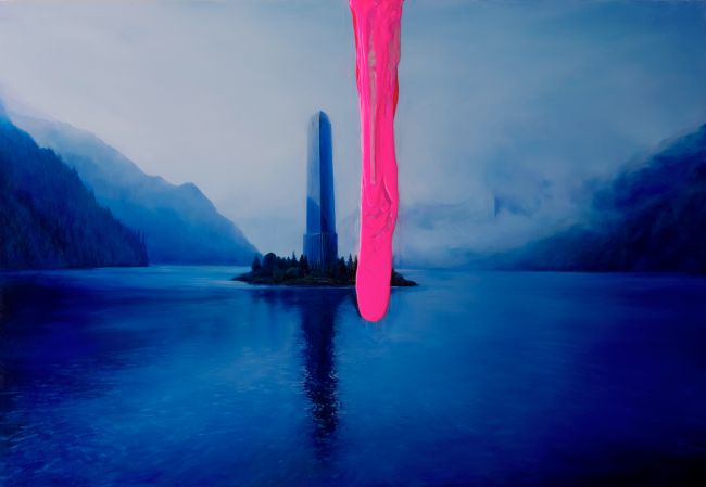 青山ひろゆき「Silent Signal」2026年、P50号（80.3×116.7cm）、油彩、アクリル、キャンバス